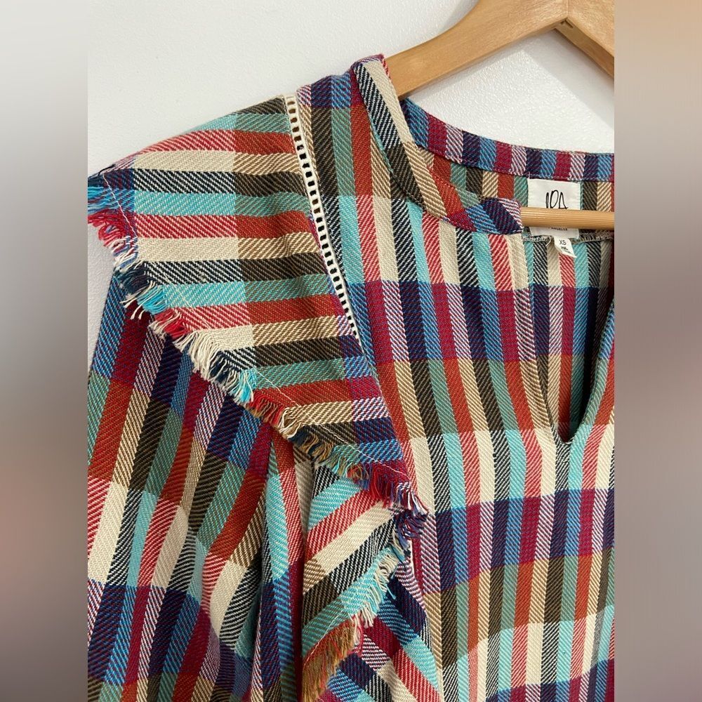 Anthropologie dRA Los Angeles Kelsey Plaid and Fringe Top. Size XS. - Picture 4 of 12